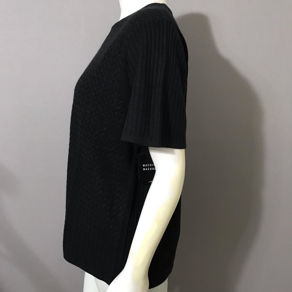 Sag Harbor Black Short Sleeve Basketweave Sweater Sz-XL - Picture 5 of 9